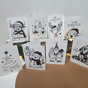 Weihnachtskarten aus Bambuspapier – handgemacht