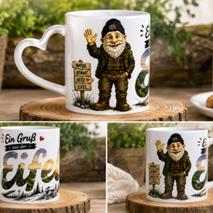 Tasse Eifel-Yeti "Gruß aus der Eifel" Herzhenkel